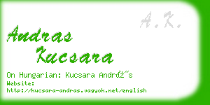 andras kucsara business card